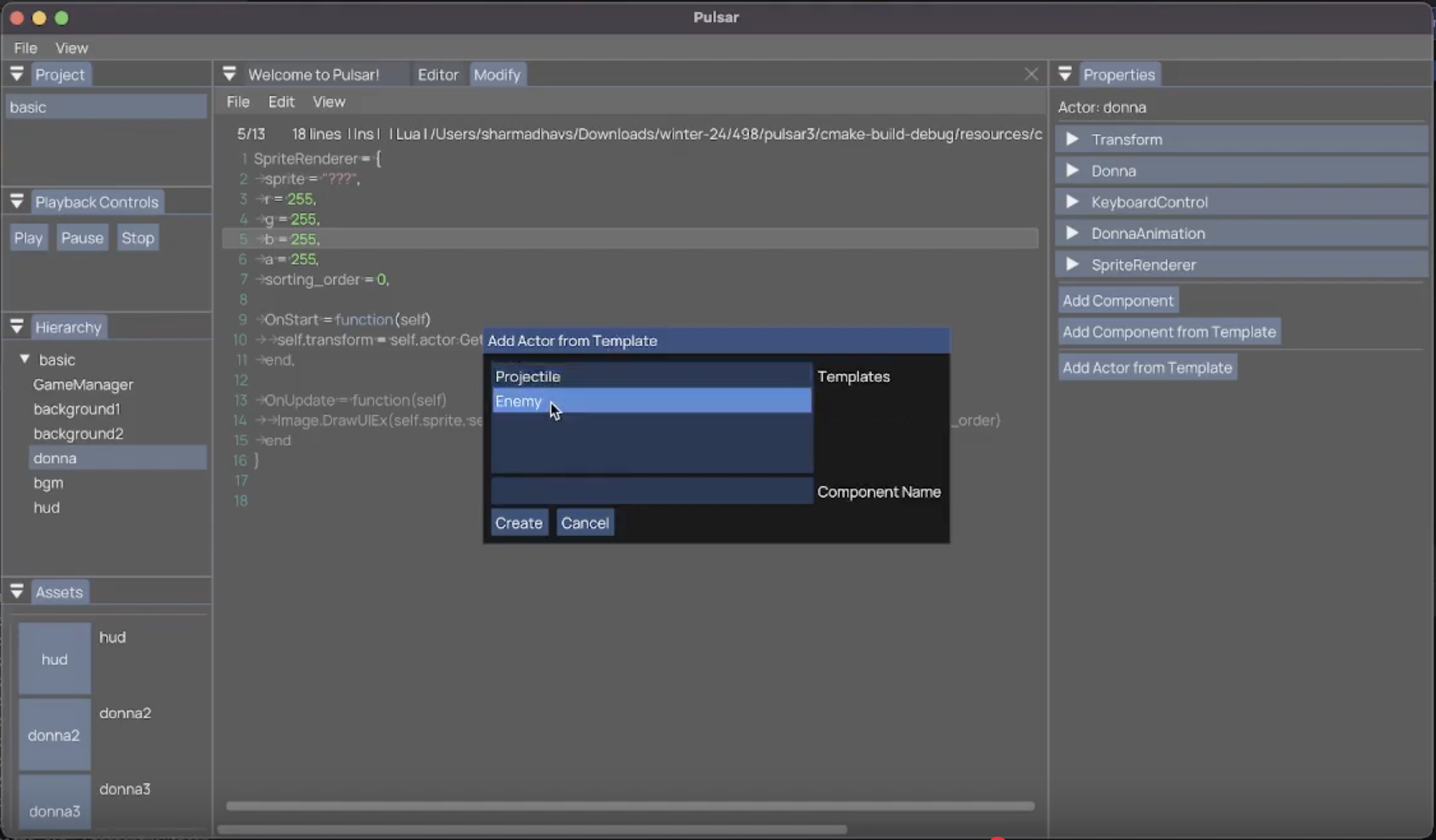 Pulsar Editor Interface
